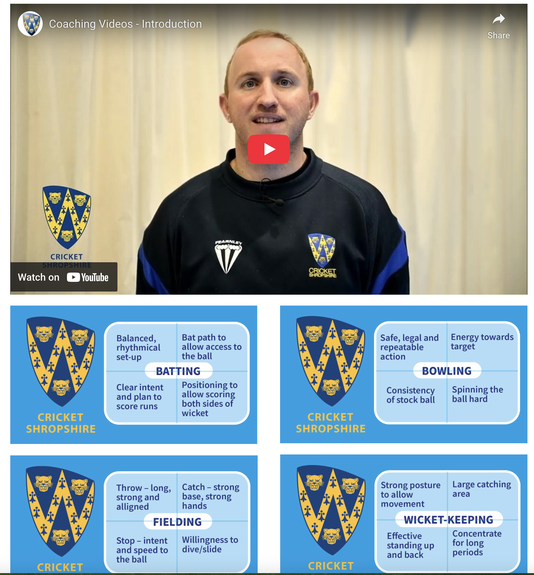 Coach Development videos available